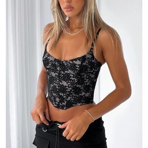 White Fox Black Bustier